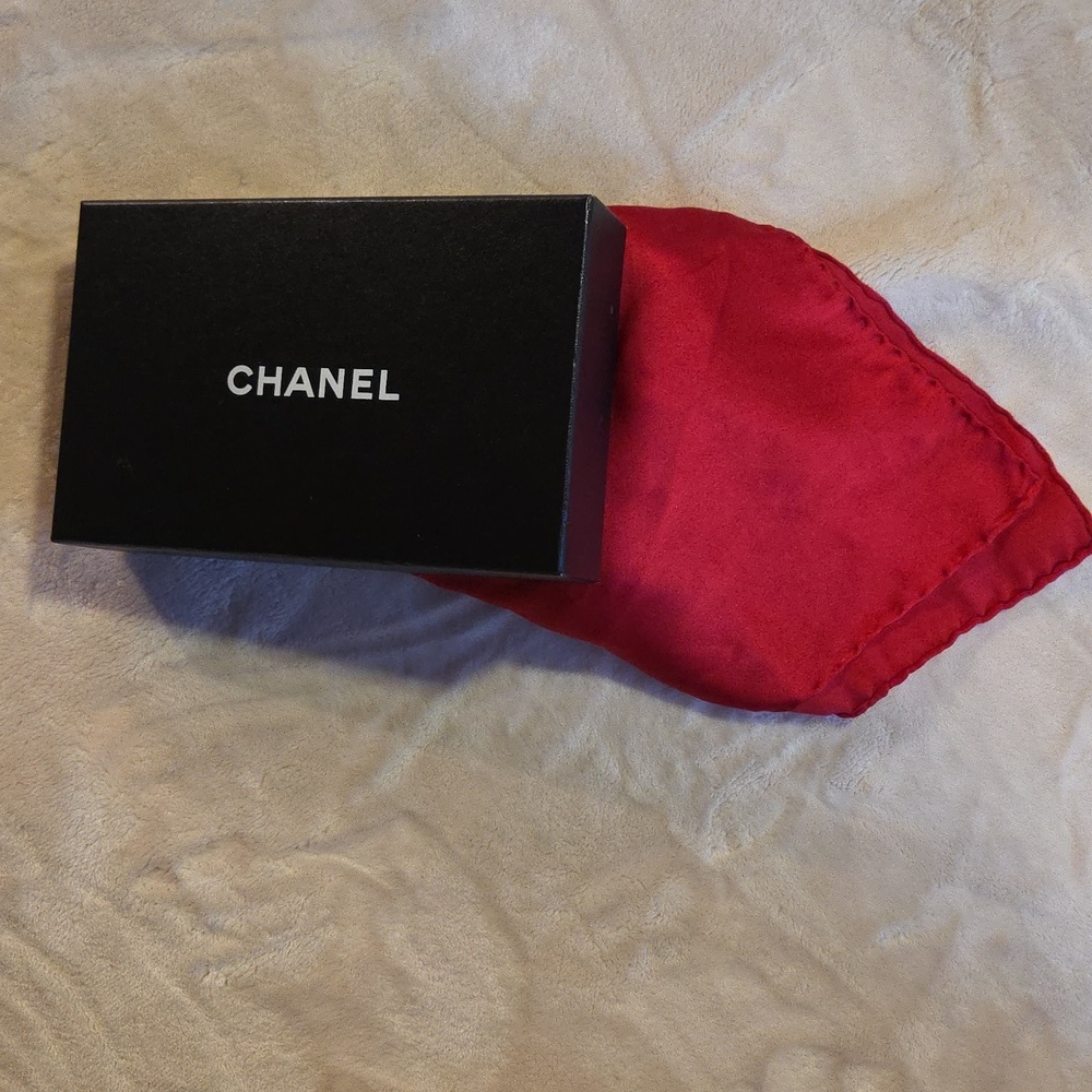 Chanel Multicolor Silk Scarf with Red Base - Picture 5 of 5